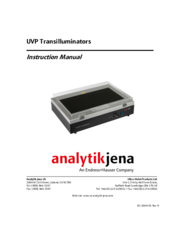 Manual UVP Transilluminators 1UV, Variable, 2UV, 3UV