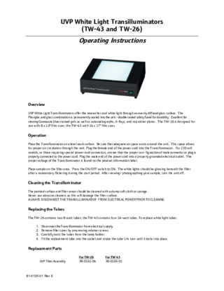Manual UVP White Light Transilluminator