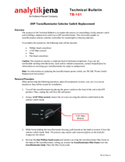TB-101 Transilluminator Selector Switch Replacement